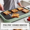 image:imageMartha Stewart 12 x 22 Electric Griddle XL Ceramic NonstickFlat Top Cooking Surface Adjustable Temperature Dial Drip Tray Dishwasher Safe 1500W Fast Even Heating Pancakes amp Eggs Linen CreamHoneydew Green
